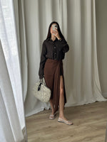 Viscose & silk pareo - Chocolate