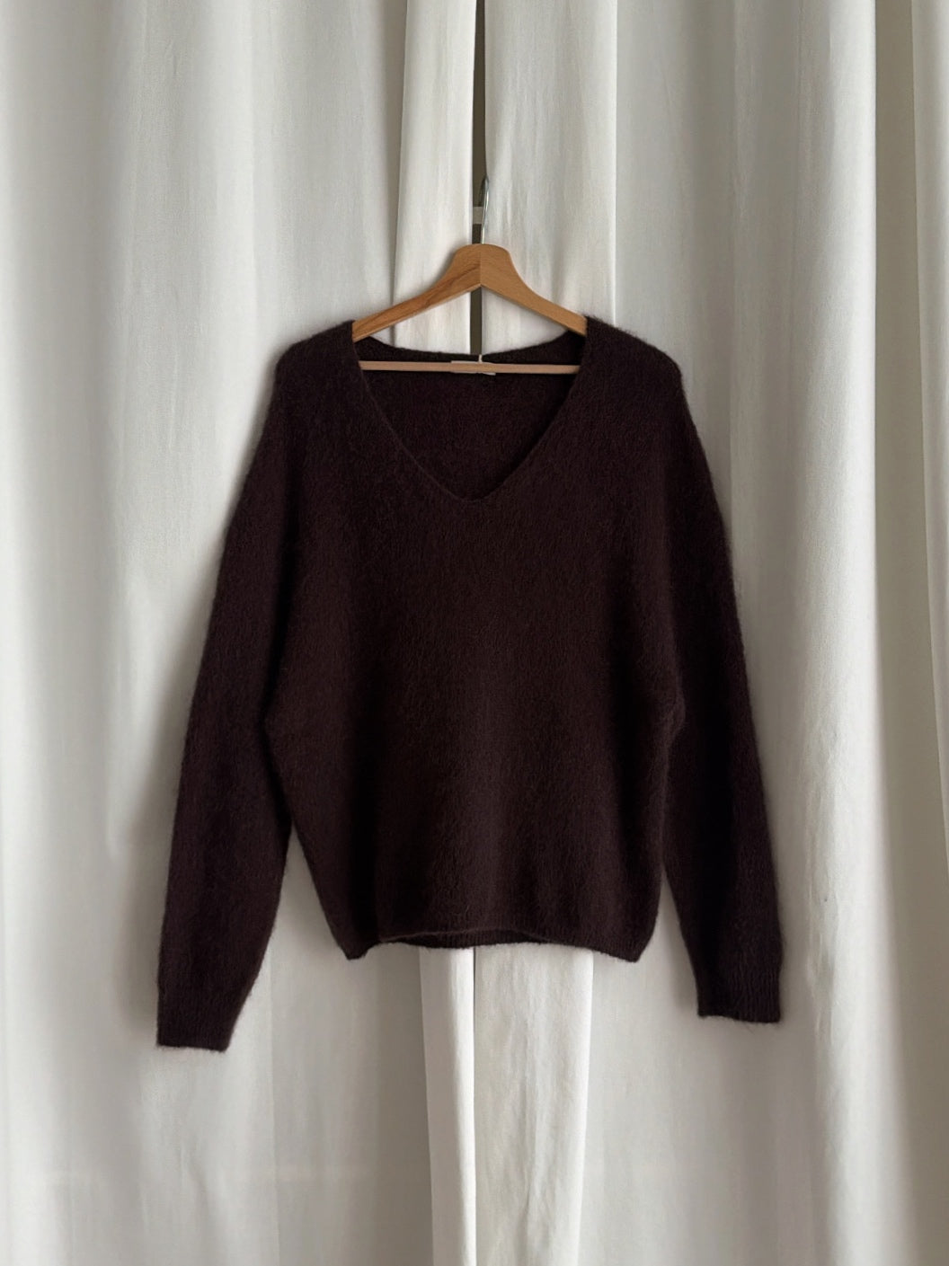 Kid mohair and wool soft pull - Fondente