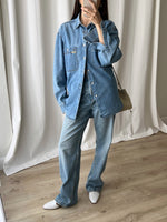 Pure cotton genderless denim shirt