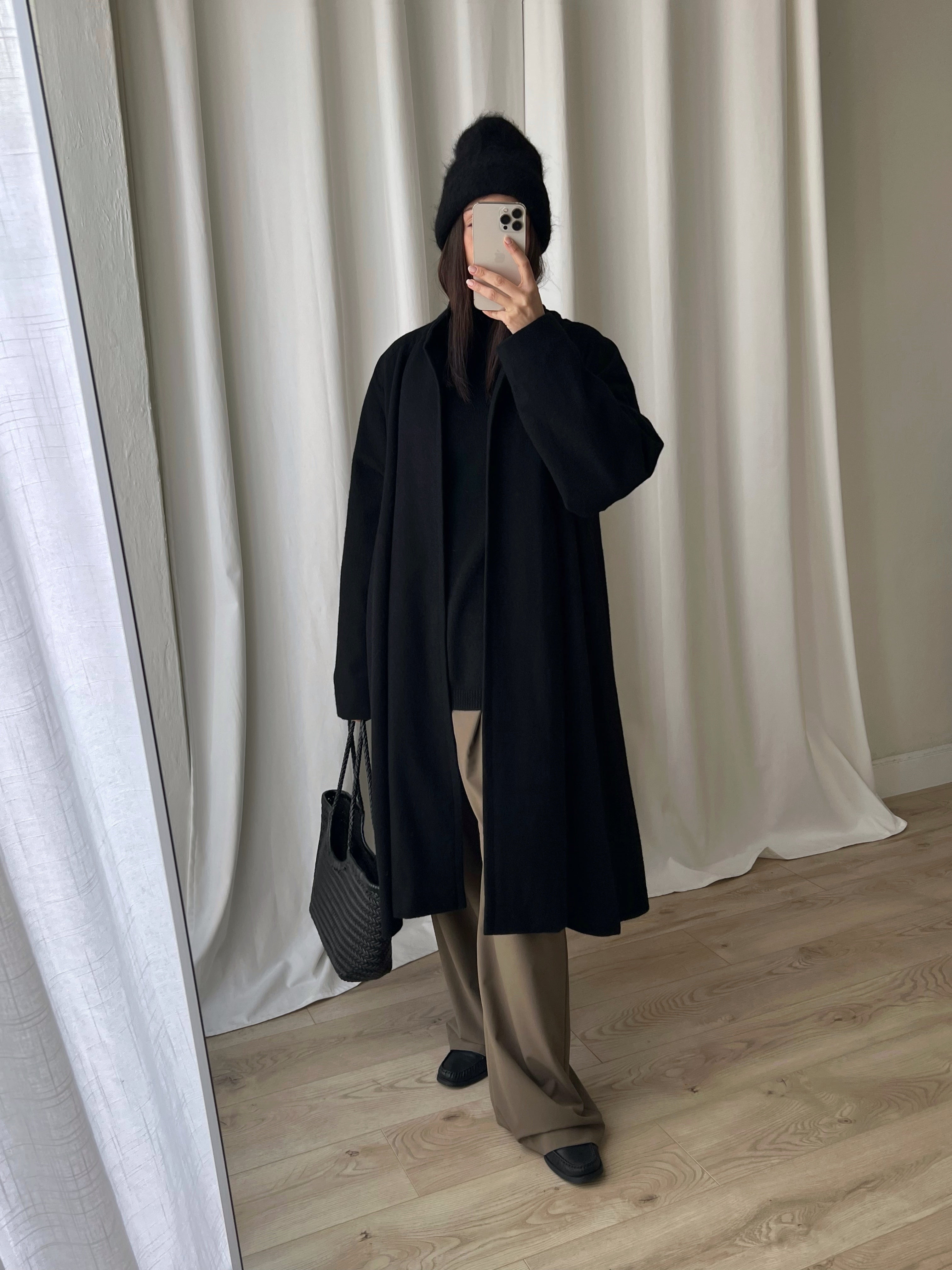 Tailored pure wool cape coat