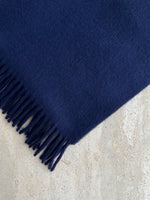 90% Wool, 10% Cashmere blu scarf