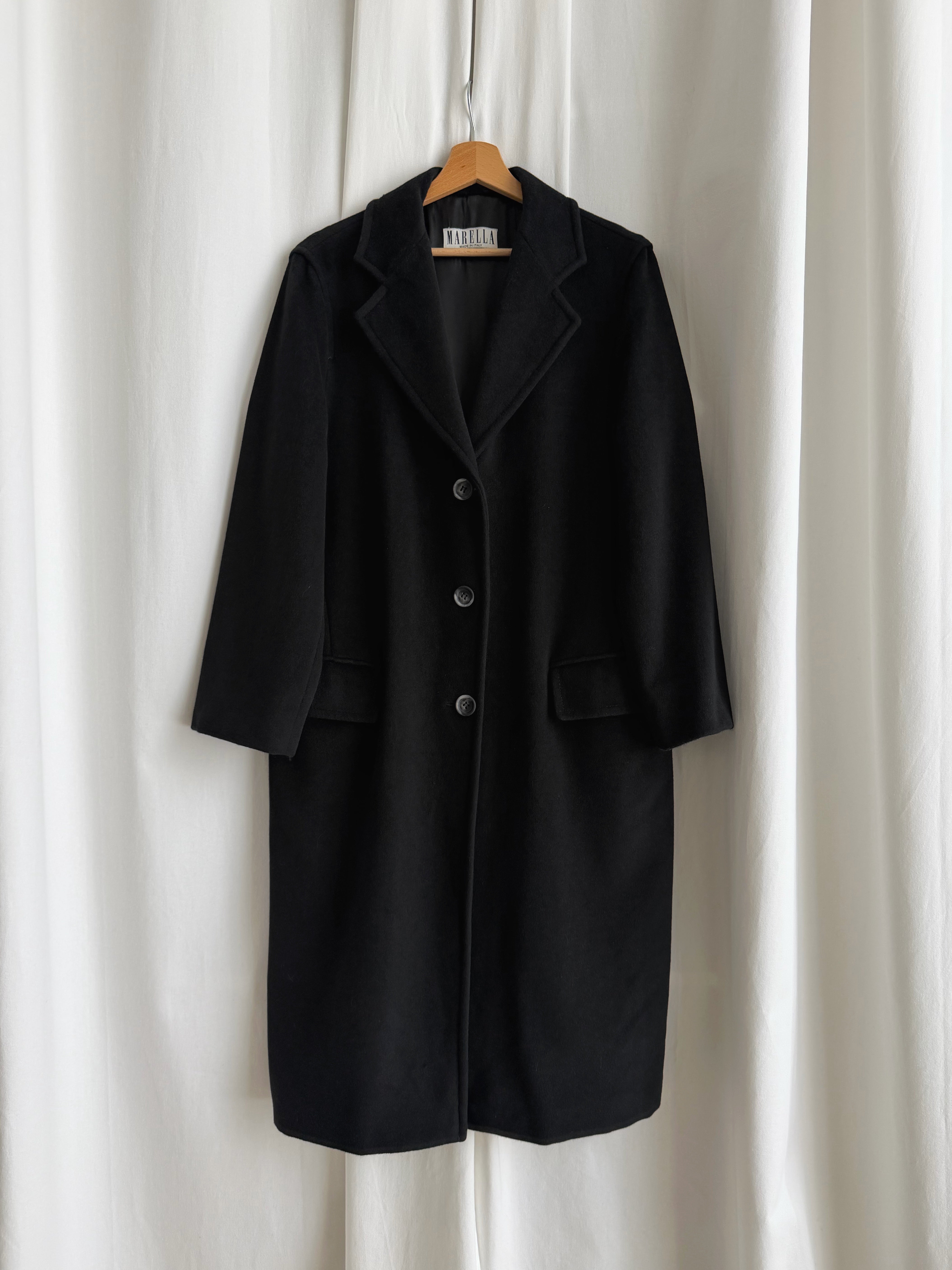 Marella wool and angora black coat