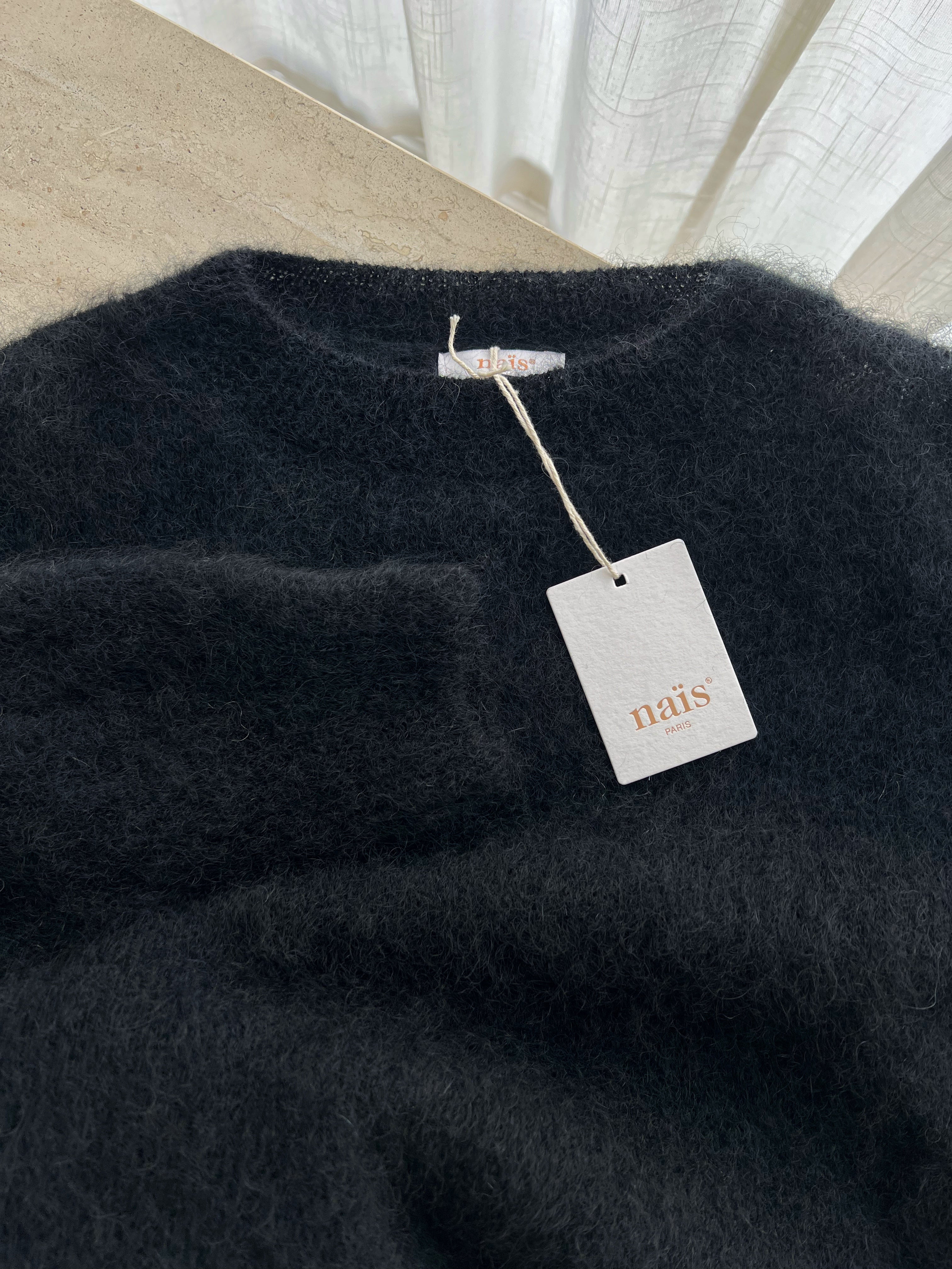 74% kid mohair soft pull - Black