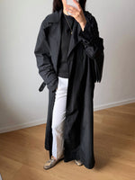 Super long black trench coat