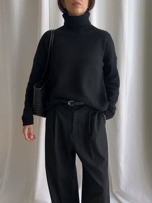 Pure cashmere cosy turtleneck - Black