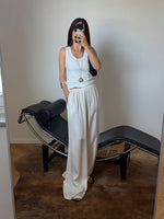Silk & viscose liquid pants - Milk