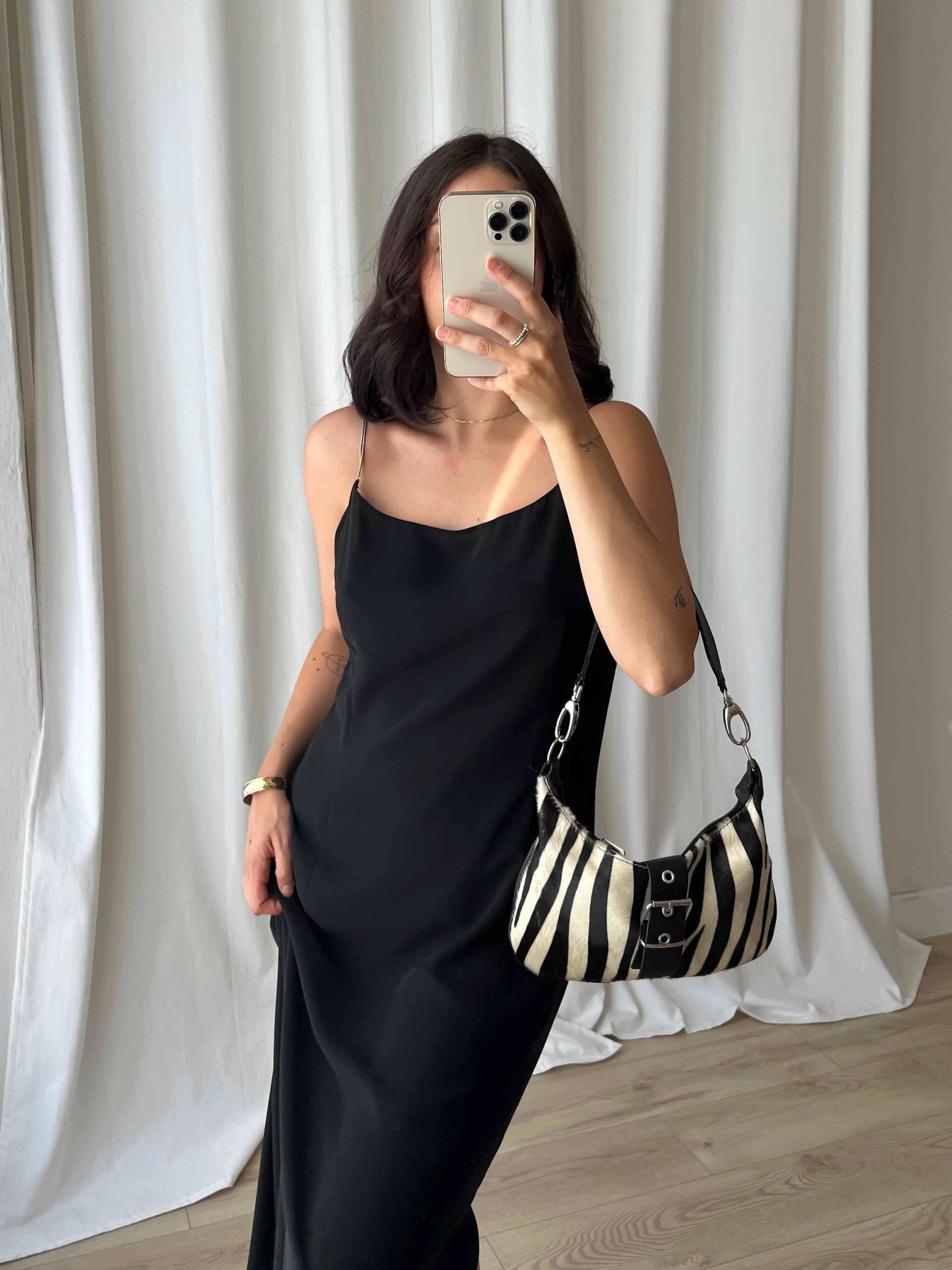 Made in Italy asymmetrical slip dress