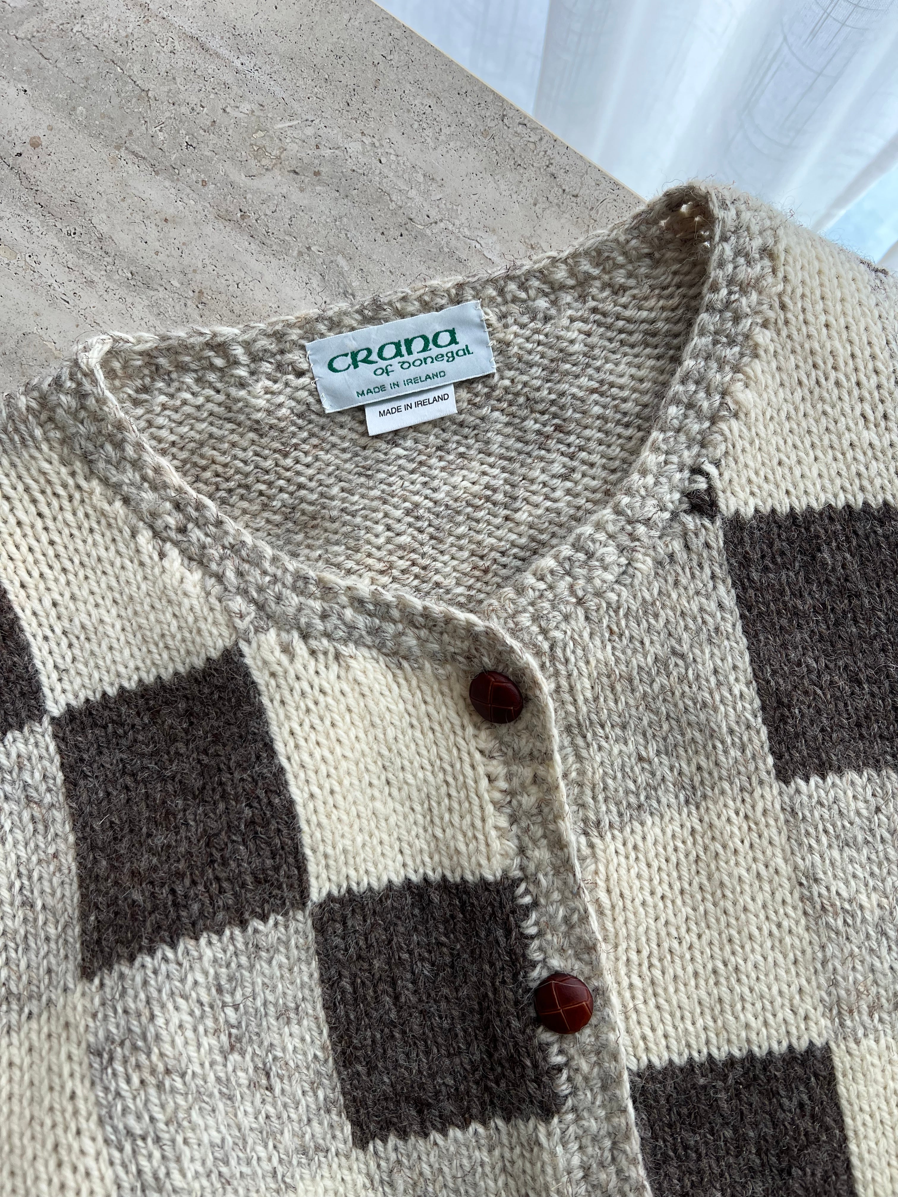 Irish 100% wool checked vest