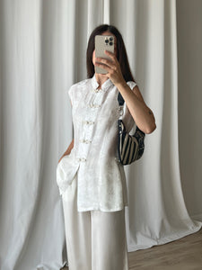 Pure silk oriental white shirt