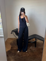 Silk & viscose liquid pants - Navy
