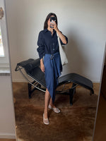 Viscose & silk pareo - Navy