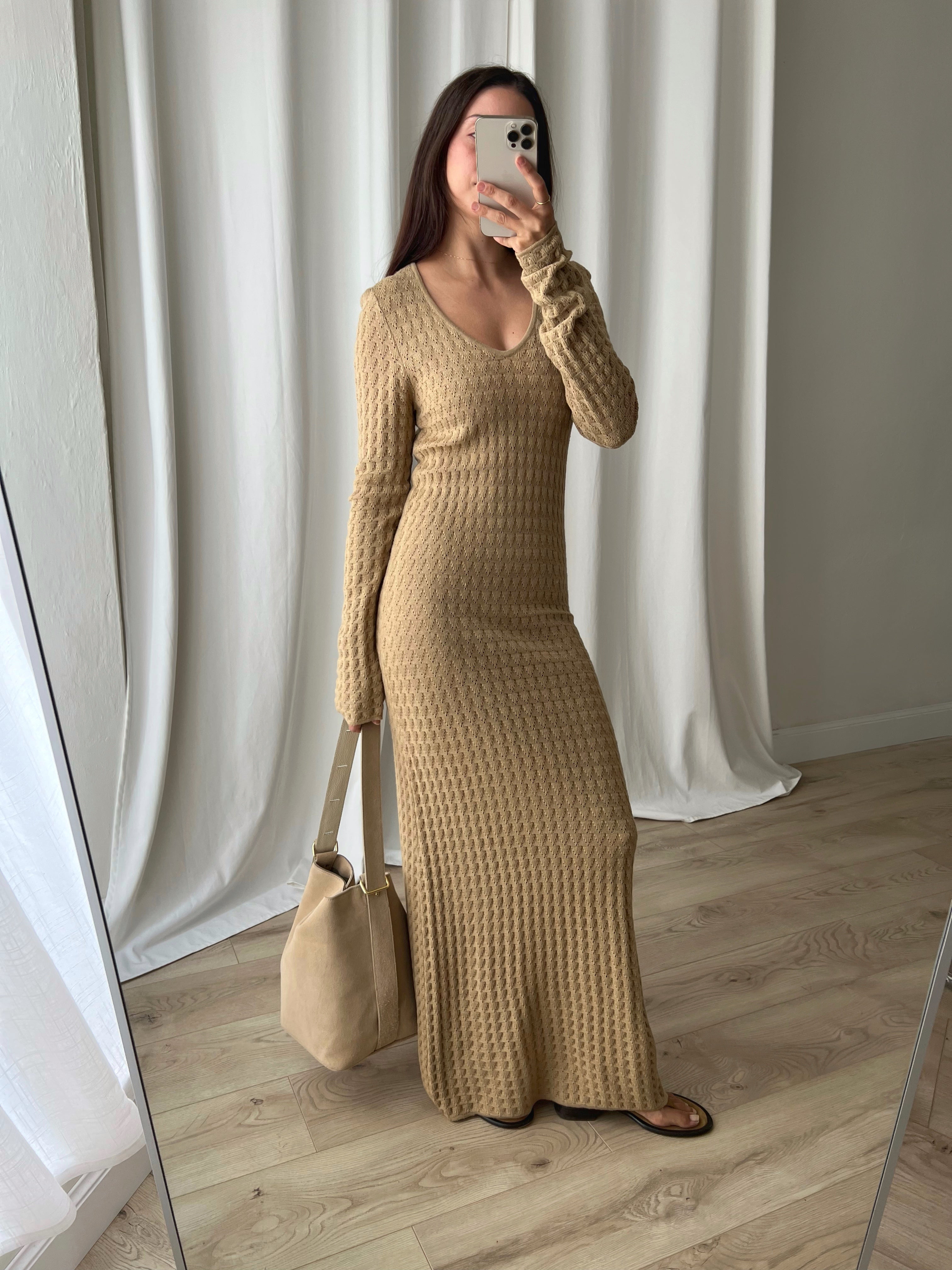 Benetton pure wool knitted long dress