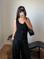 Ribbed tank top - Black