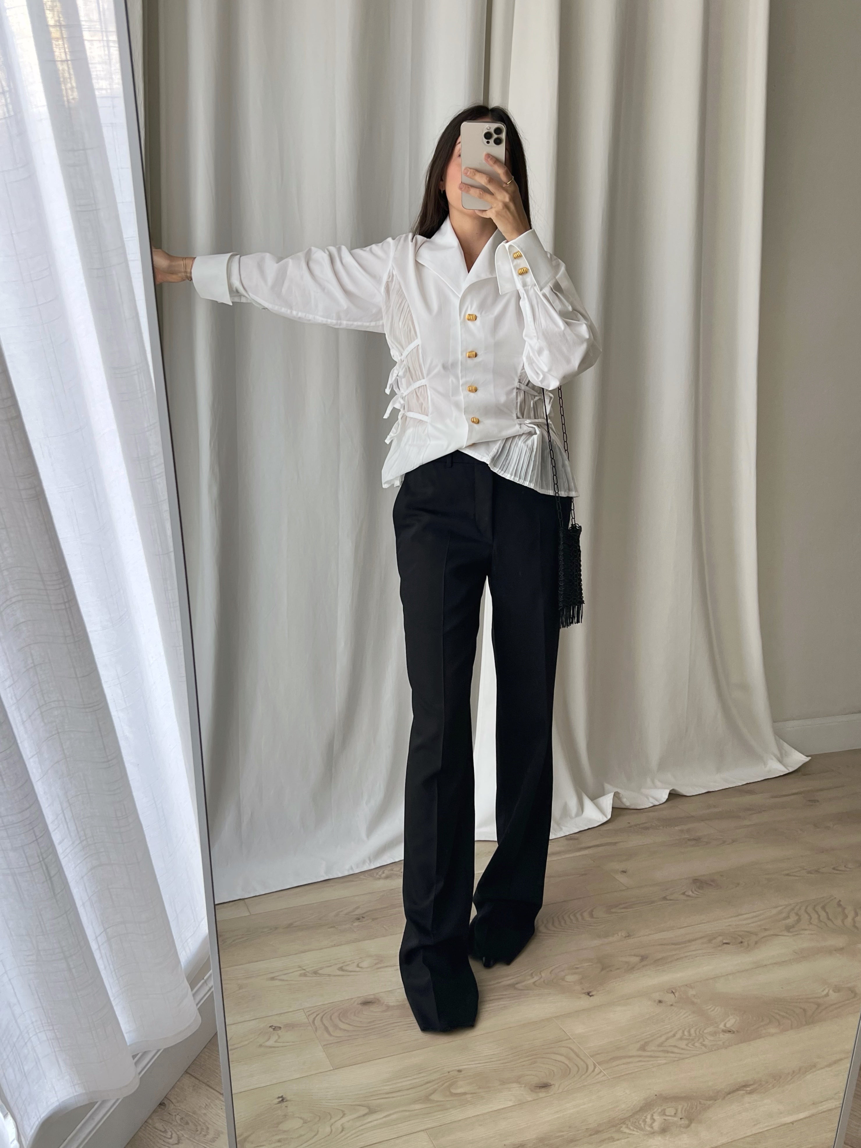 Tailored pure wool black pants
