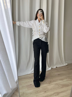 Tailored pure wool black pants
