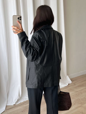 100% Leather black blazer