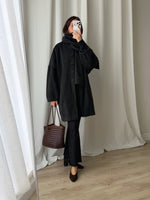 Luisa Spagnoli pure wool grey scarf coat