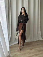Viscose & silk pareo - Chocolate