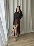 Viscose & silk pareo - Chocolate