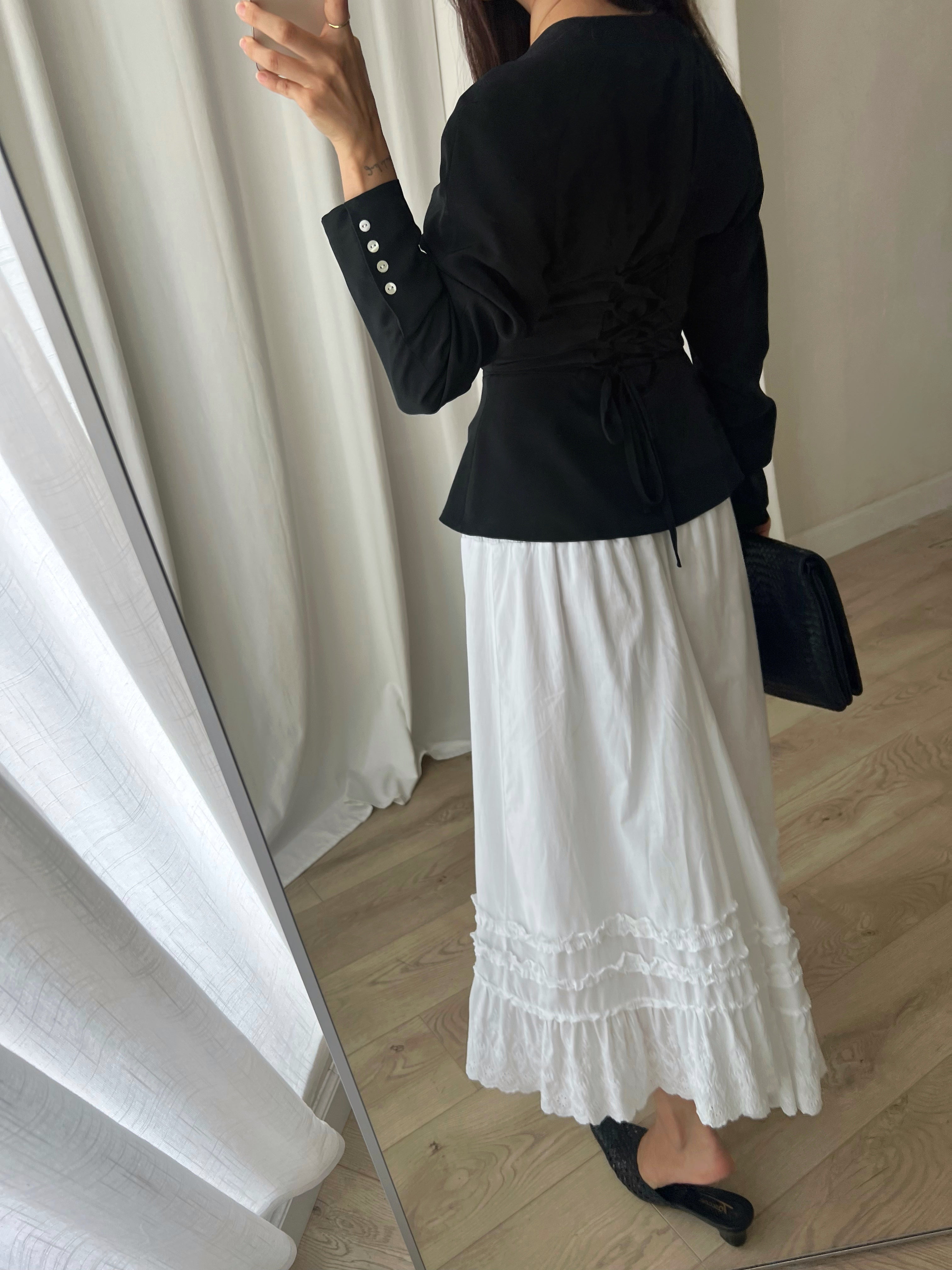 Farina Rosa pure cotton white skirt