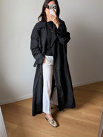 Super long black trench coat