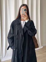 Super long black trench coat