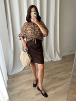 Animalier crop blouse