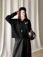 100% merino wool soft pull - Carbone