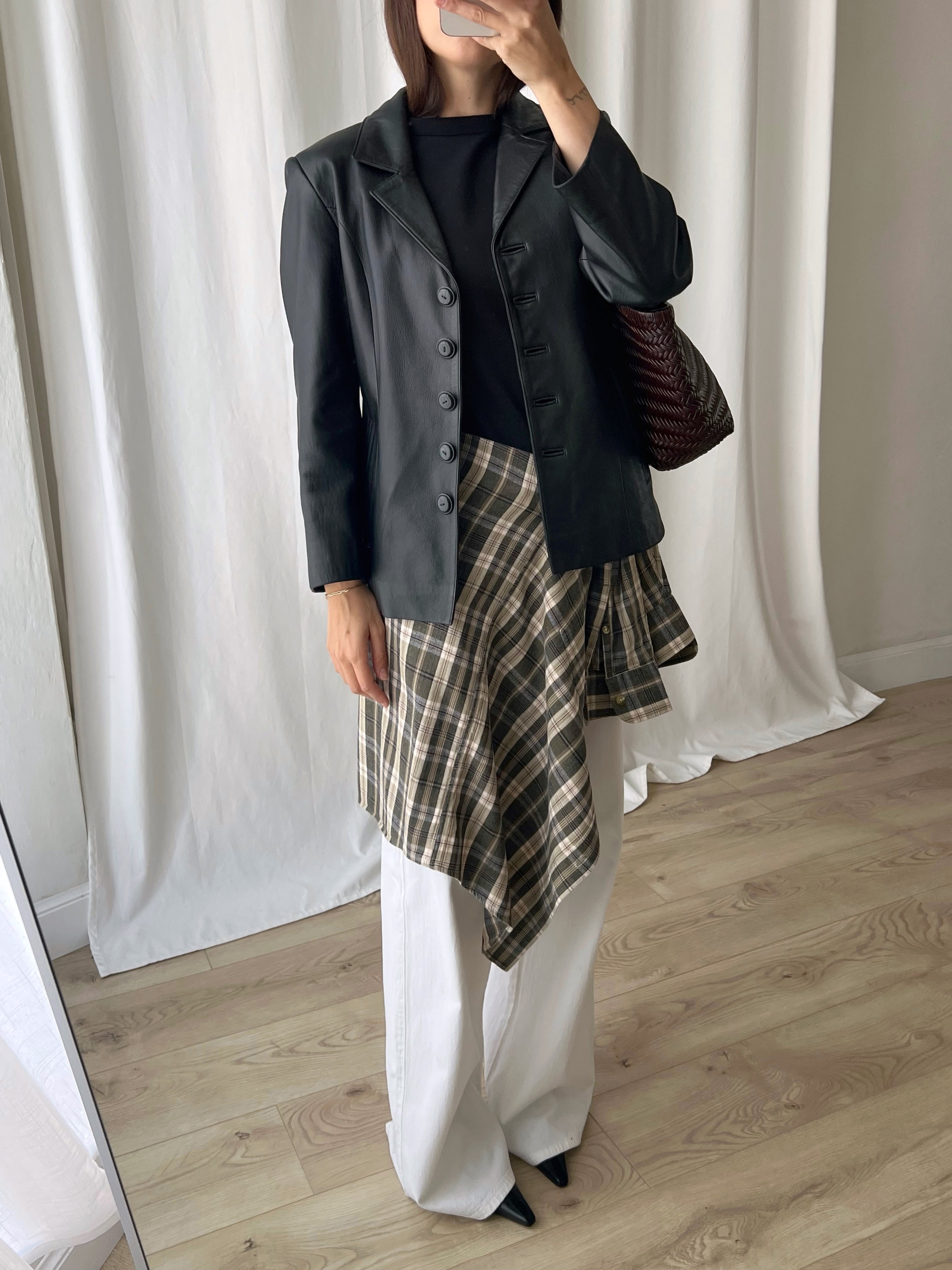 Escada real leather black jacket
