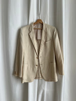 Pure linen genderless light beige blazer