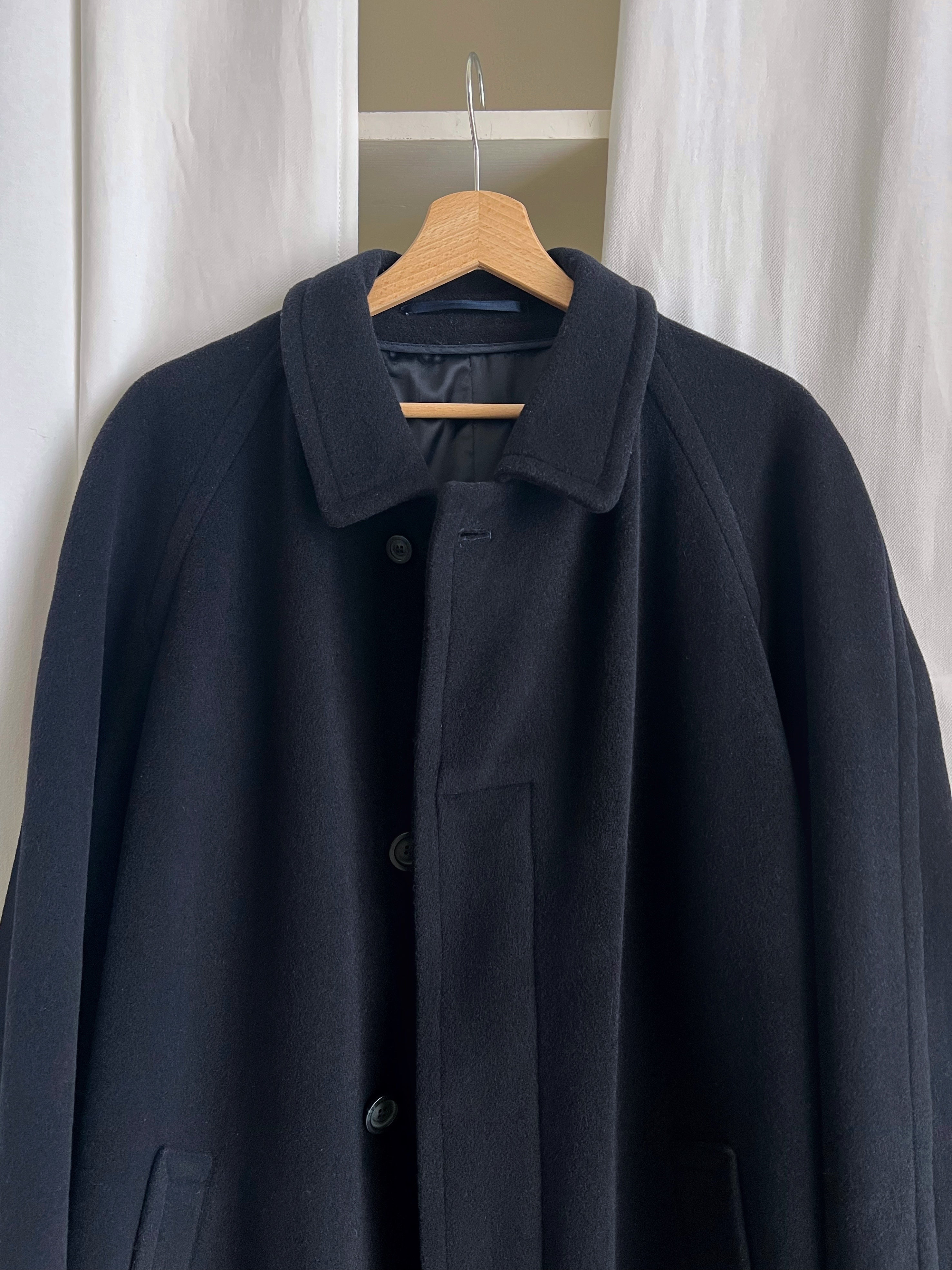 Wool and cashmere genderless blue coat