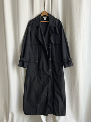 Super long black trench coat