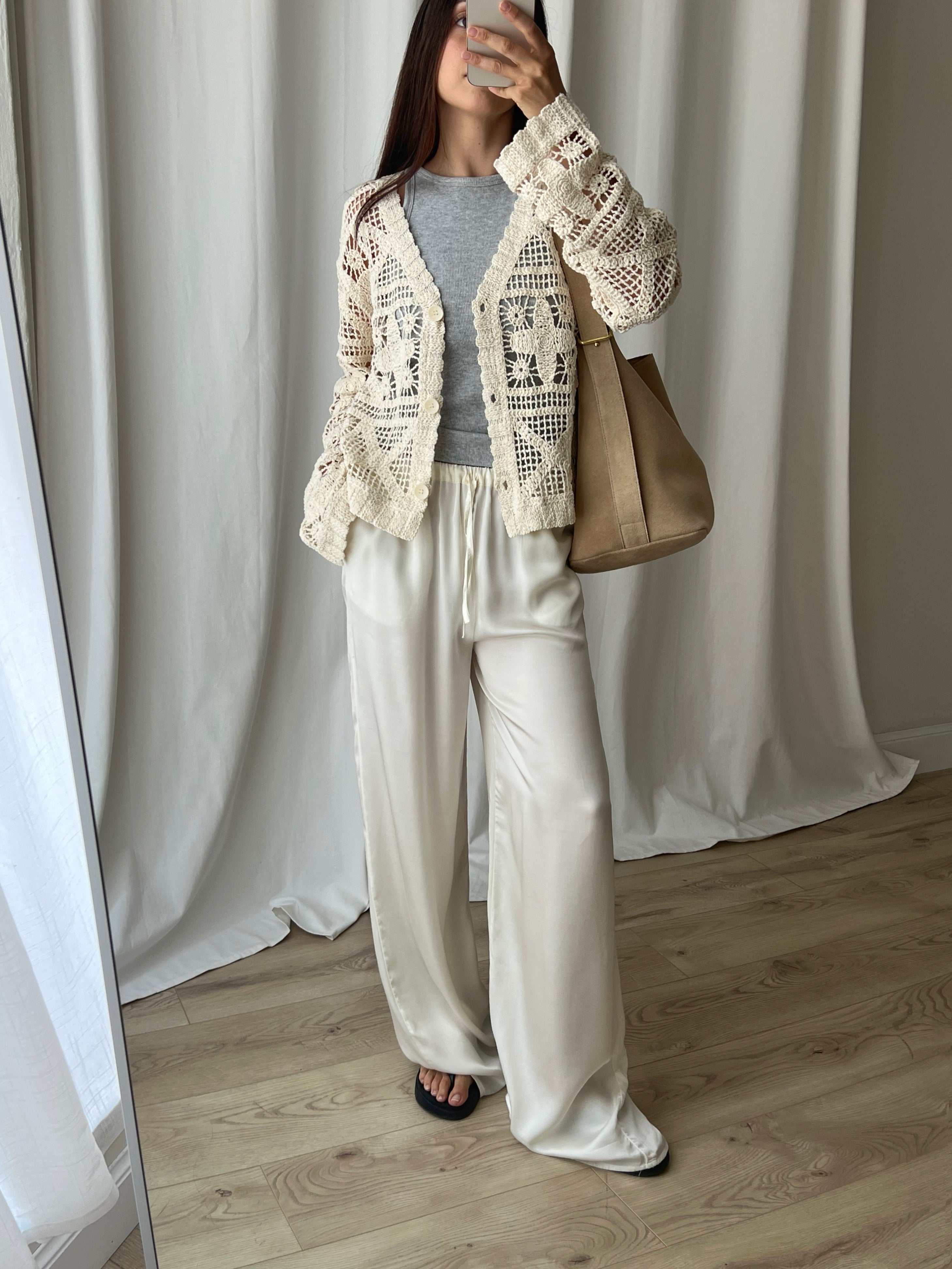Crochet beige cardigan