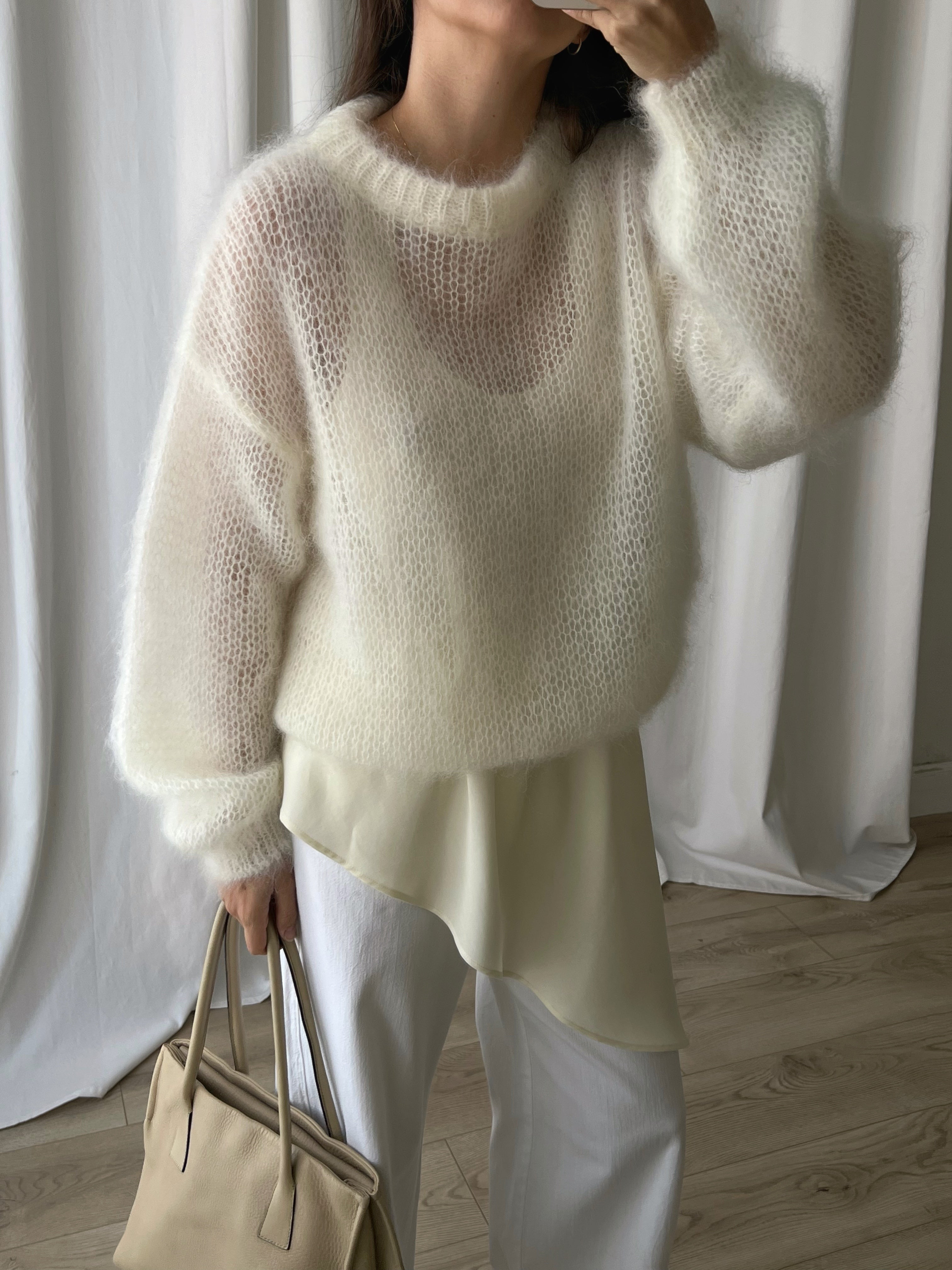 80% kid mohair soft pull - Latte