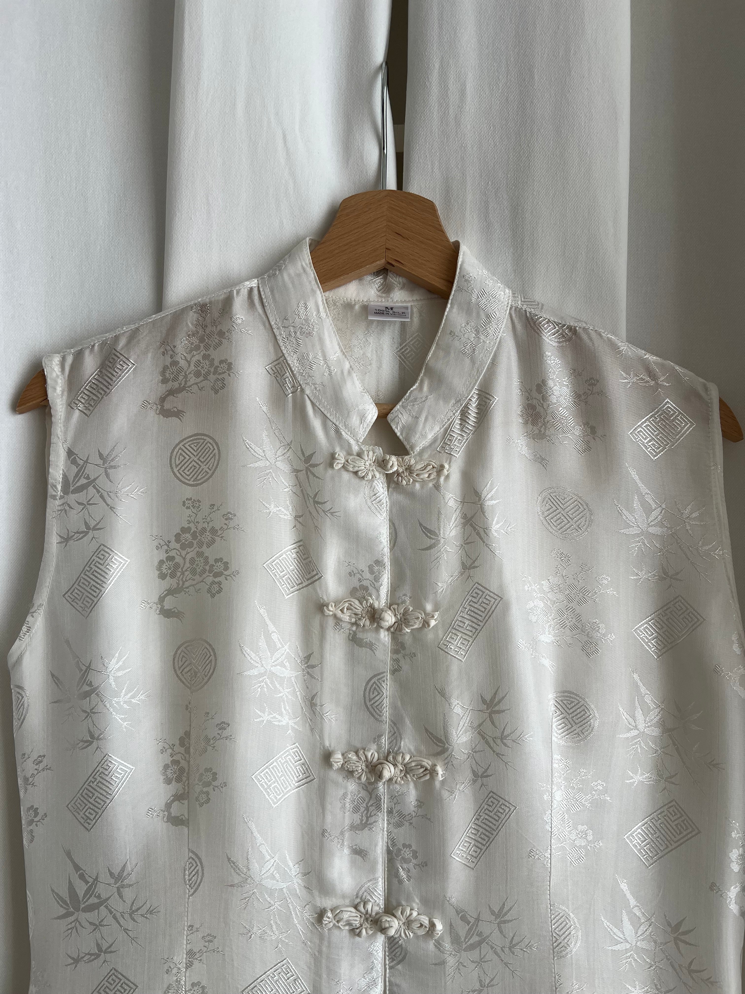 Pure silk oriental white shirt