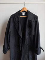 Super long black trench coat
