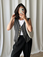 Sportmax linen and cotton striped vest