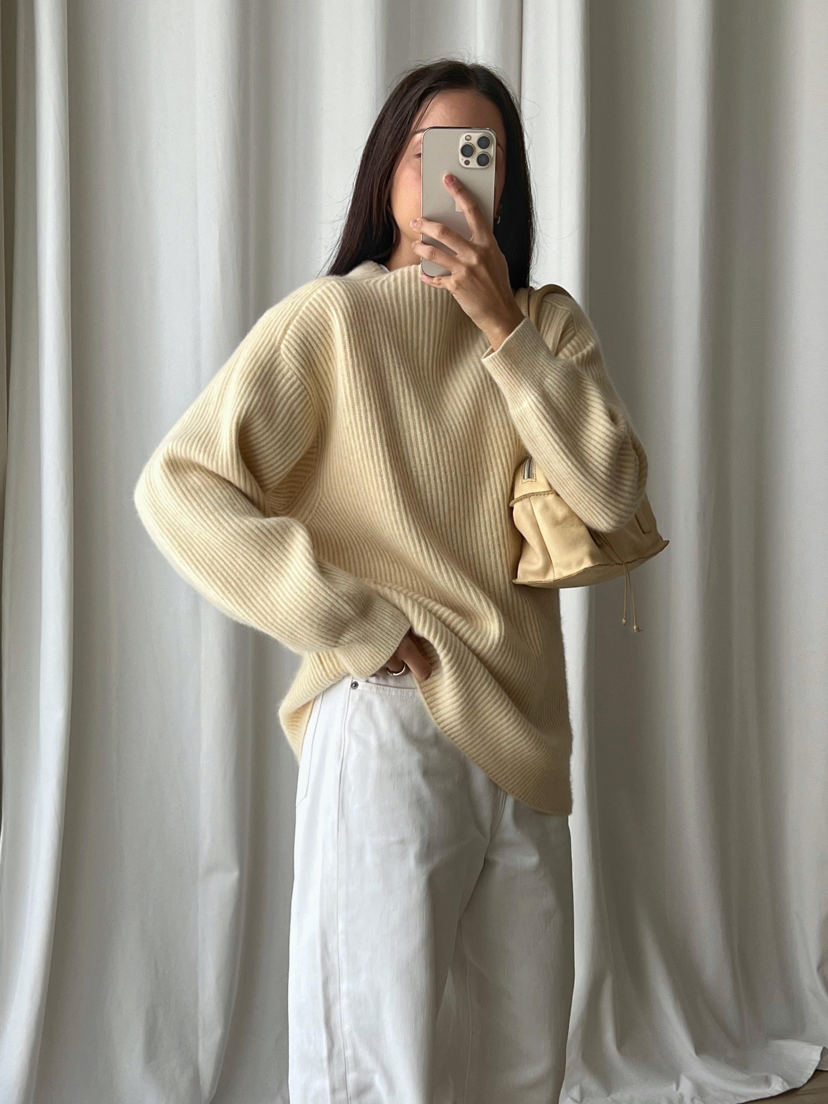 Wool and cashmere cream pull