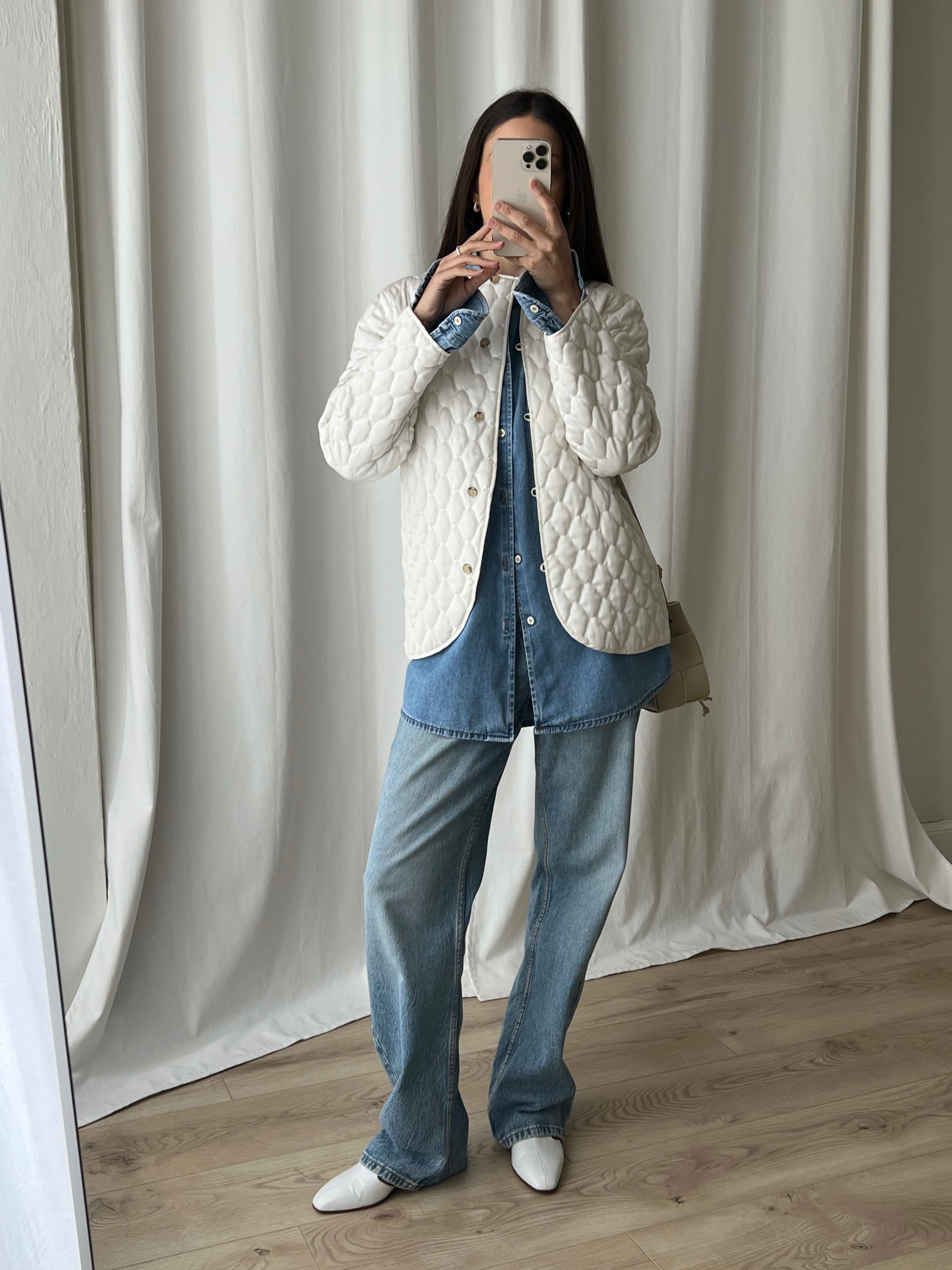 Made in France white quilted jacket