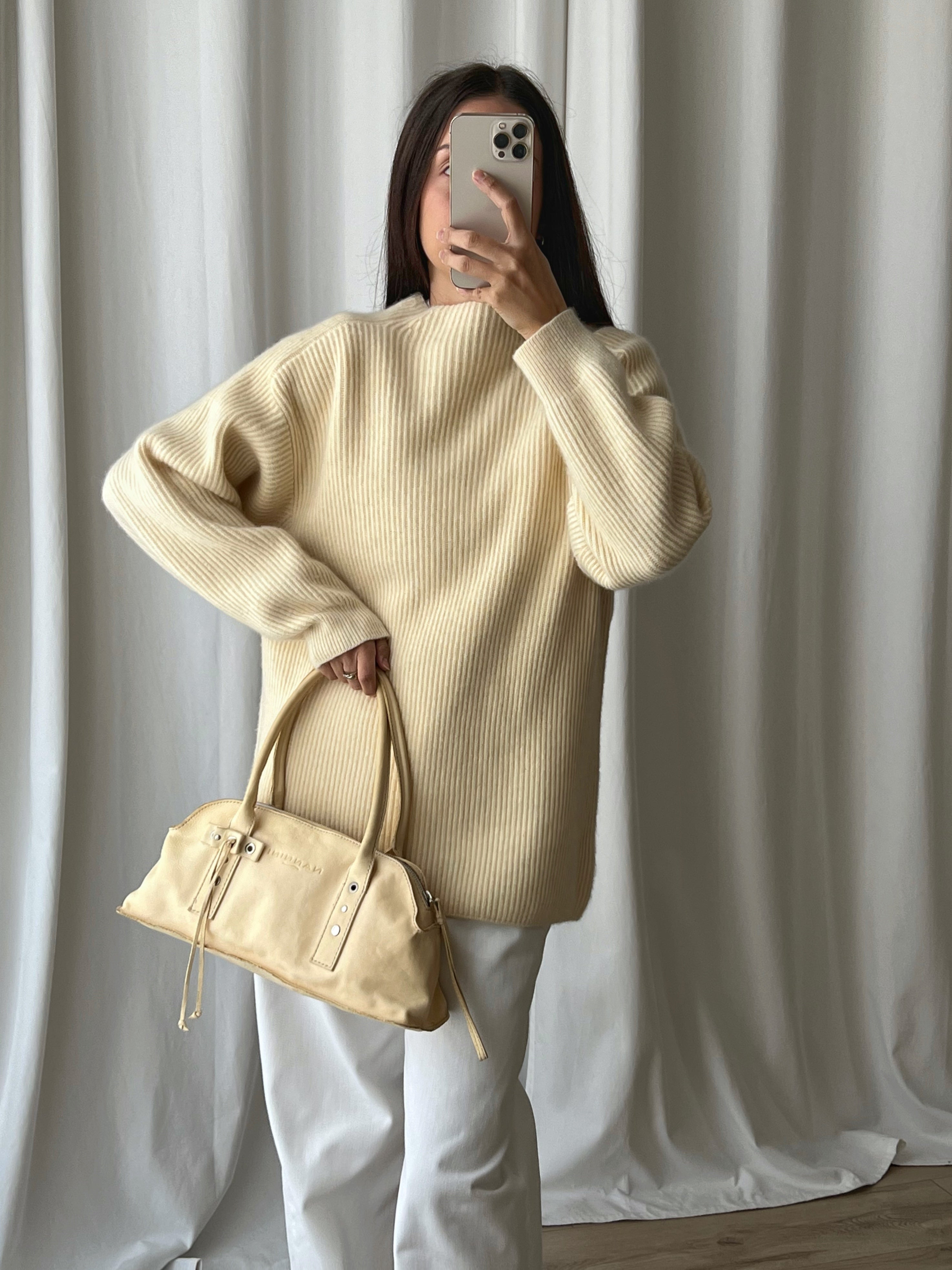 Wool and cashmere cream pull