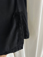 Pure silk lace details satin skirt