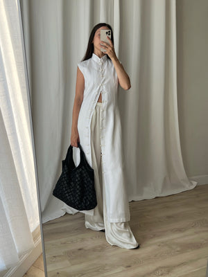 Pure linen oriental long dress