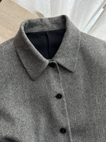 Wool blend crop grey jacket