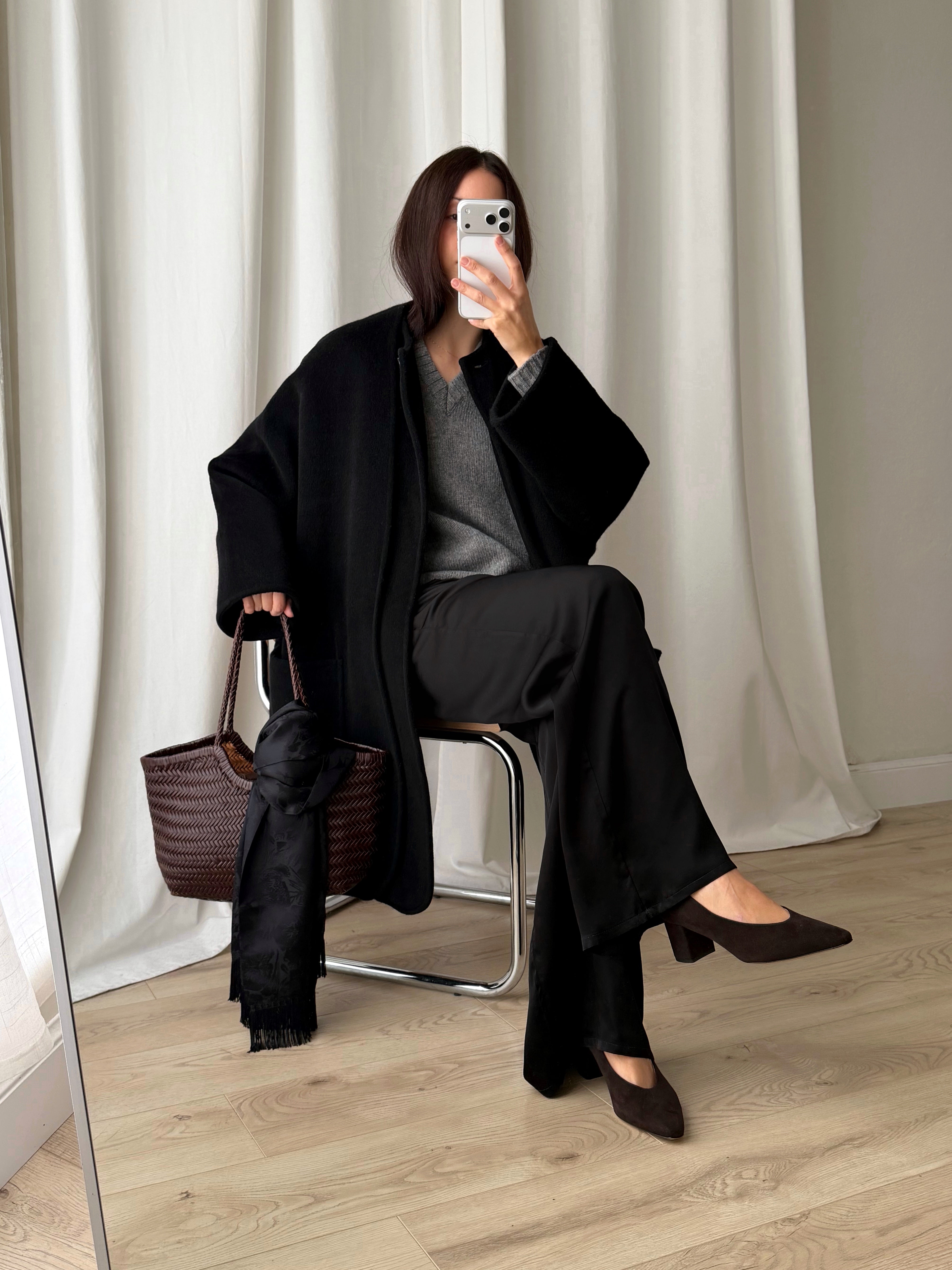 MaxMara wool and cashmere black coat