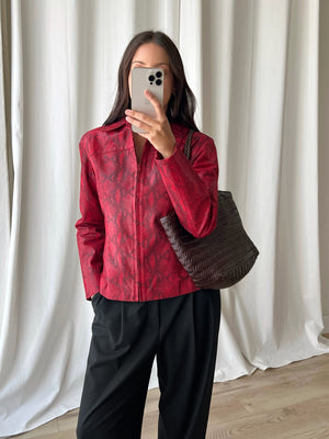 100% Leather python red jacket