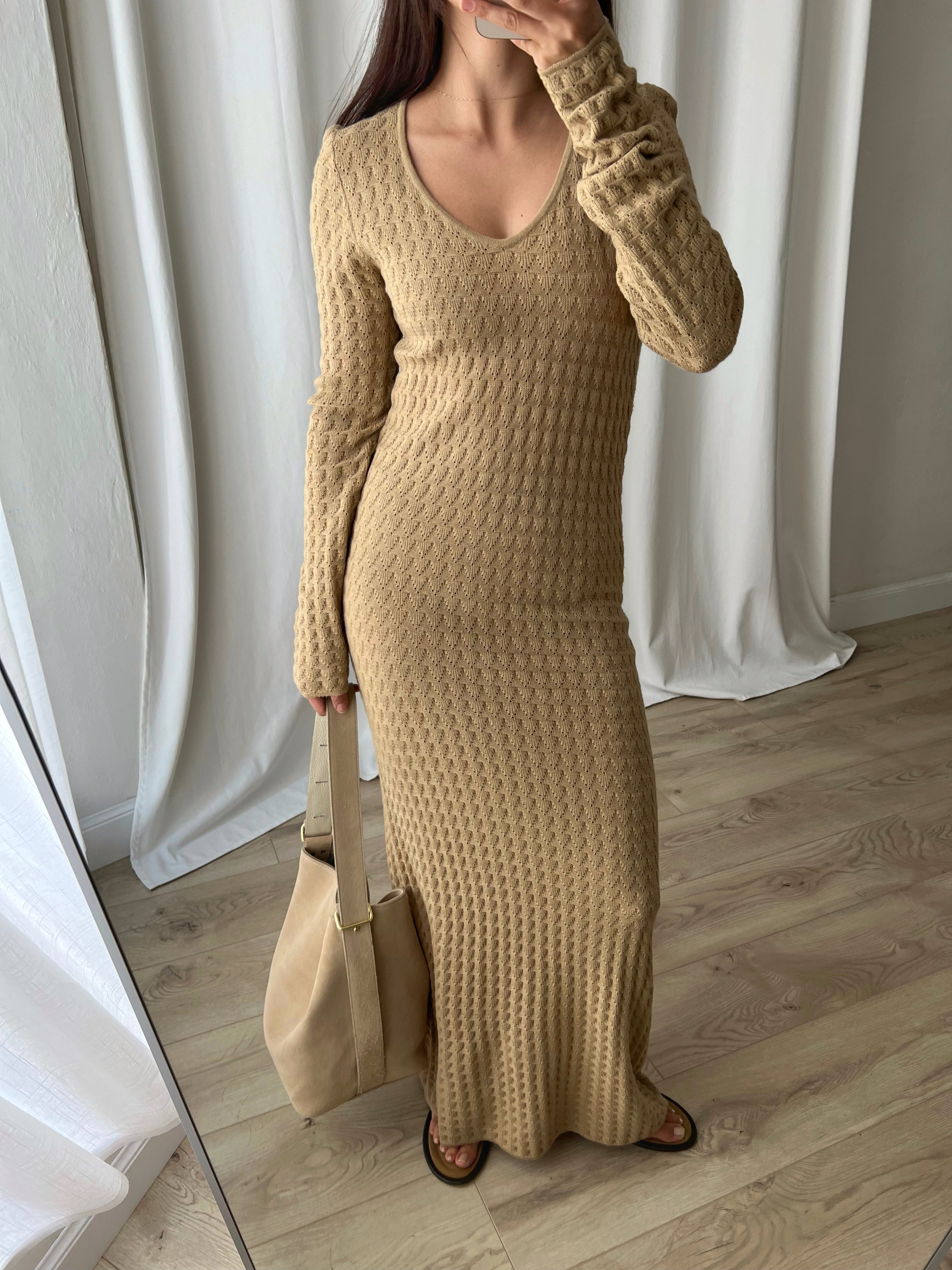 Benetton pure wool knitted long dress