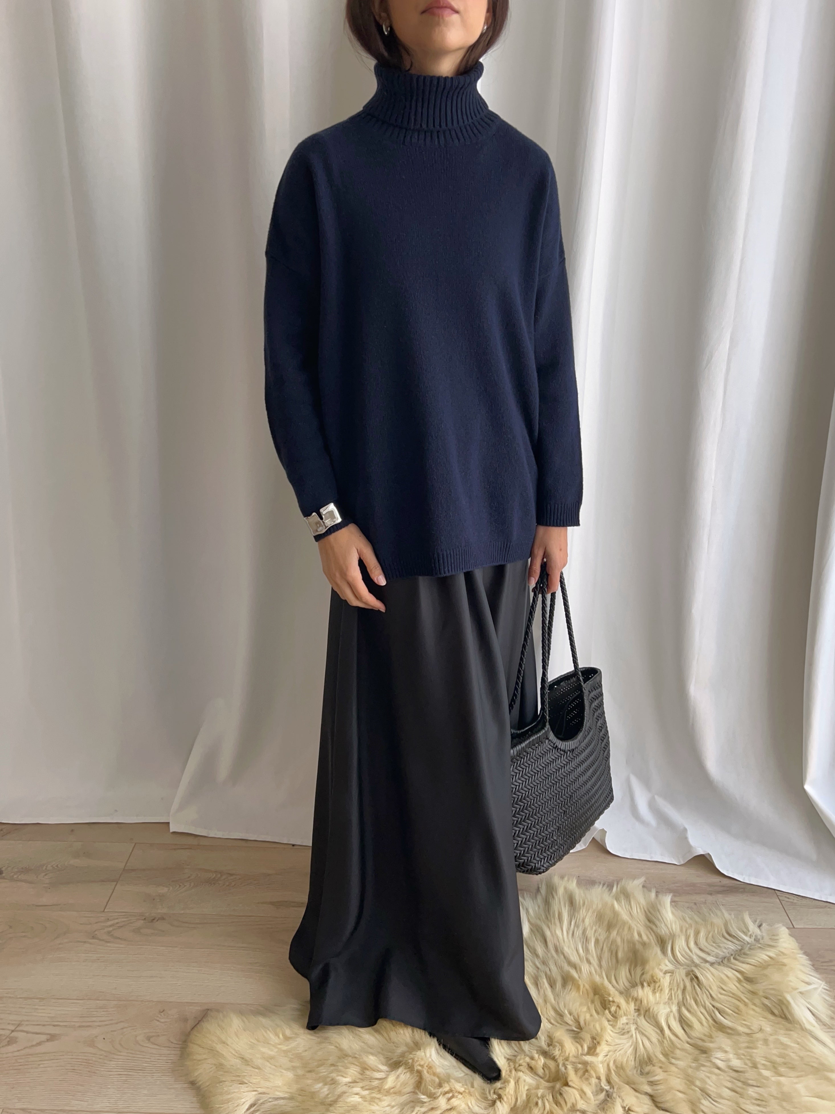 Pure cashmere cosy turtleneck - Blu