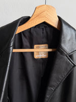 Real leather 90s black blazer