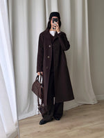 Lambswool and cashmere chocolate coat