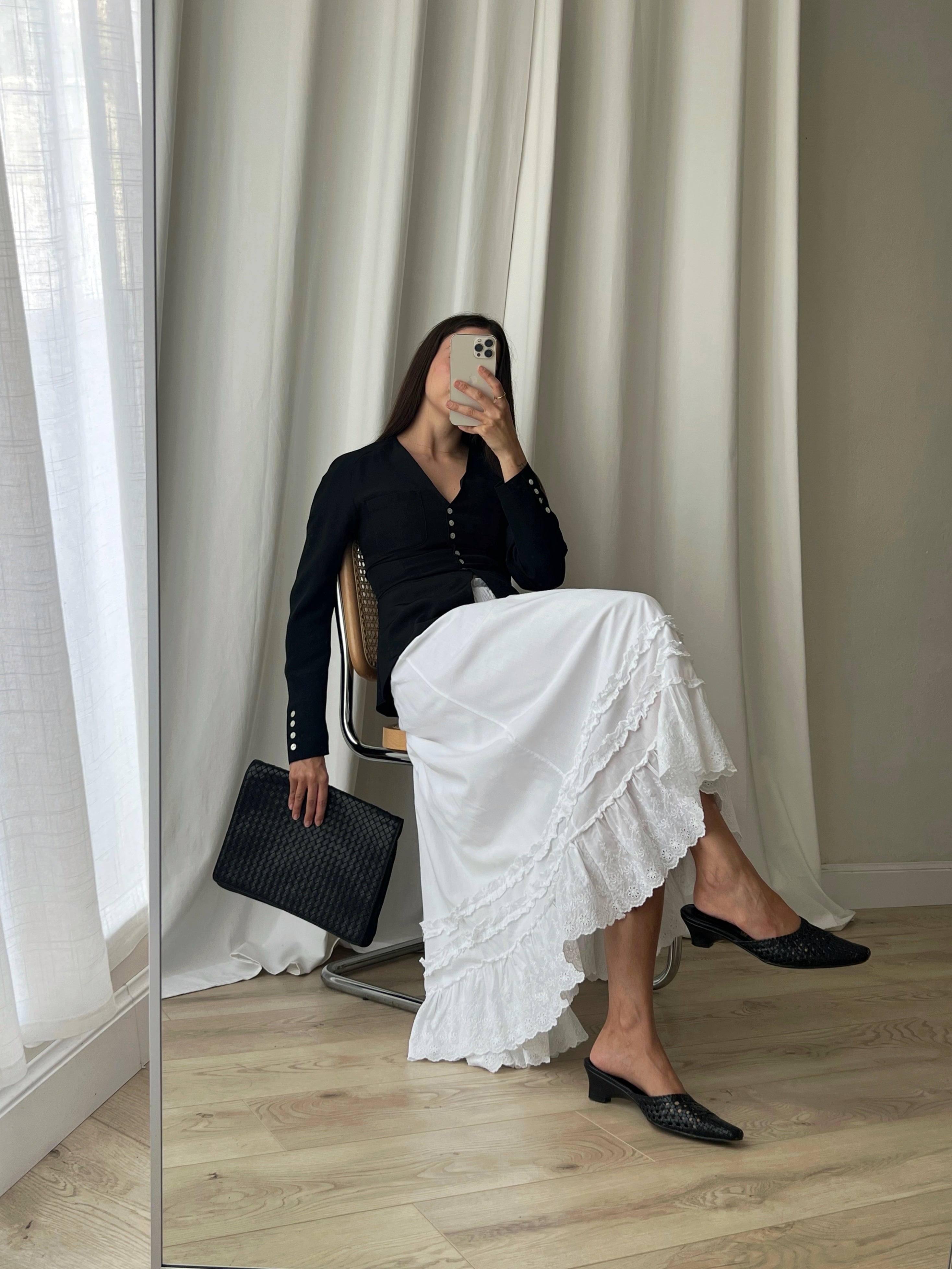 Farina Rosa pure cotton white skirt